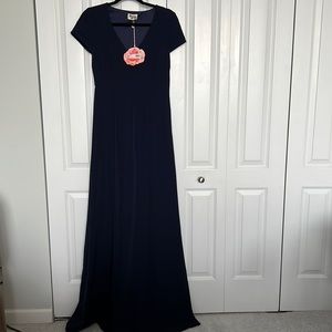 LULUs dress - Size Small - Navy shirt sleeve crepe dress
